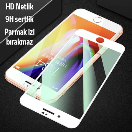 iPhone SE3-SE2 İPhone 8-7 Anti -Blue Green Light Göz Korumalı Tempered Full Ekran Koruyucu-(5775)