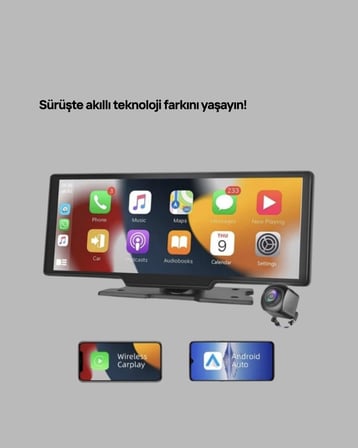 Renault Megane Clio Symbol Captur Toyota Corolla Yaris C-HR Ford Focus Fiesta Uyumlu Kablosuz CarPlay Multimedya 10.26” Dokunmatik Ekran