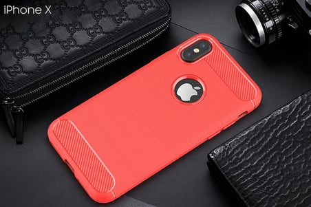 İphone XXS Dark Ultra Koruma Karbon Fiber Silikon Kılıf-()