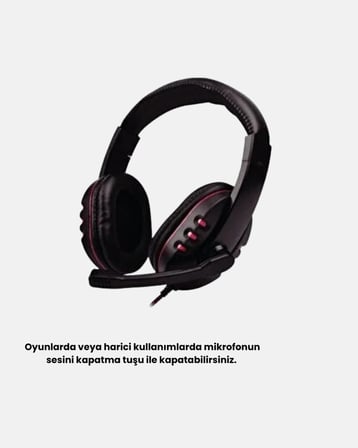 Stereo Ses Destekli Mikrofonlu Gaming Kulaklık – Yumuşak Pedli