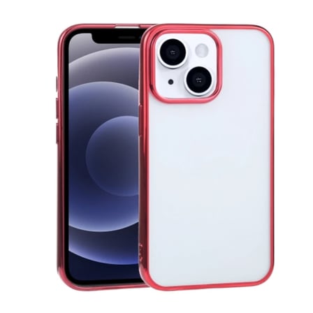 iPhone 13 Mini 5.4inç Lazer Kaplama Renkli Kenar Şeffaf Kılıf-(5775)
