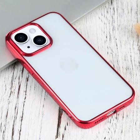 iPhone 13 Mini 5.4inç Lazer Kaplama Renkli Kenar Şeffaf Kılıf-(5775)