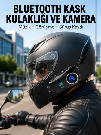 Q28 Kameralı Motosiklet Kask Kulaklık Bluetooth 5.3 Su Geçirmez 1080P HD Yeni Nesil