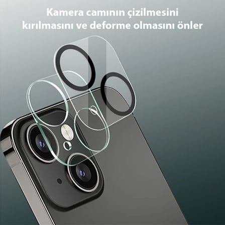 ALLY İPhone - Mini D Full Tempered Glass Cam Kamera Koruyucu-()