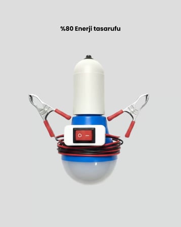 12V LED Ampul Timsah Kıskaçlı Taşınabilir Aydınlatma