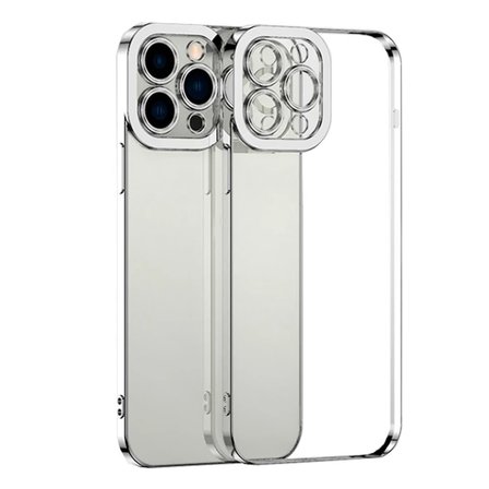 ALLY Fashion Series iPhone 12 Pro Max Kılıf Renkli Kenar Lazer Çerçeveli Silikon Kılıf-(5775)