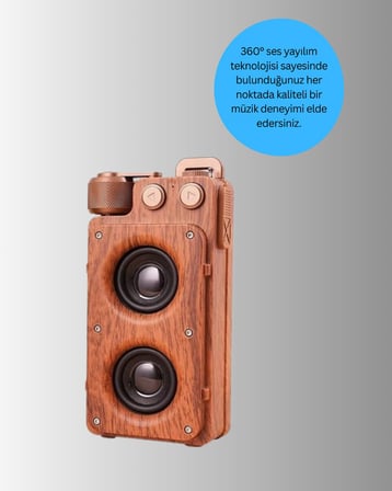 Retro Radyo Tasarım Bluetooth Hoparlör mAh Uzun Çalma Süresi