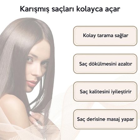 EZERE Siyah Saç Açma Ve Tarama Fırçası Saç Tarağı-()