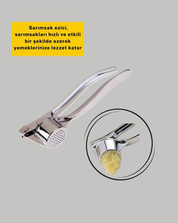 Metal Sarımsak Ezici Ergonomik Tutma ve Güçlü Presleme