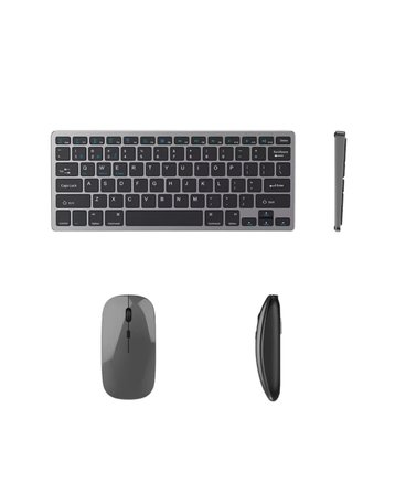 Şarjlı Kablosuz Klavye ve Mouse Seti Kompakt Taşınabilir Tasarım