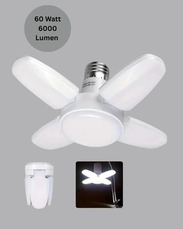 Tasarruflu Pervane LED Ampül 4 Kollu 60 Watt Geniş Alan Aydınlatma