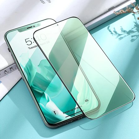 ALLY İPhone 12 Pro Max Anti -Blue Green Light Göz Korumalı Tempered Full Ekran Koruyucu-(5775)