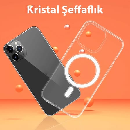 ALLY iPhone 14 6.1inç Magsafe Uyumlu Manyetik Sert Silikon Kılıf-(5775)
