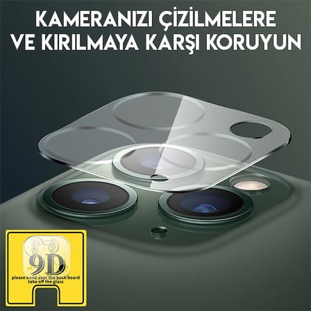 iPhone 11 Pro 11 Pro Max Full Tempered Kamera Koruyucu Kırılmaz Cam-(5775)
