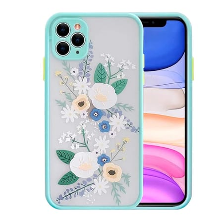 iPhone  Pro .inç Kamera Korumalı Çiçek Desenli Silikon Kılıf-()