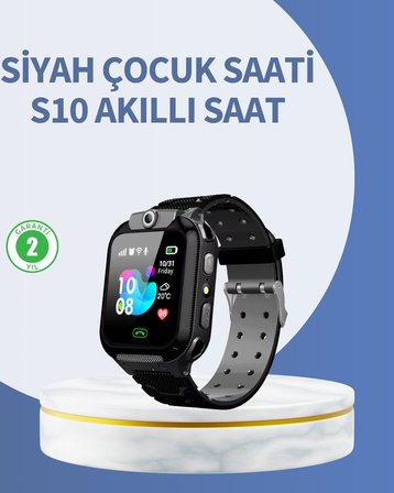 S Siyah Akıllı Çocuk Saati Anlık Konum Takibi ve Rota Geçmişi