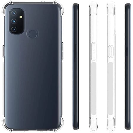 OnePlus Nord N Anti-Drop Silikon Kılıf Kamera Korumalı Şeffaf Silikon Kılıf-()