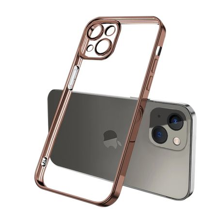 ALLY Fashion Series iPhone 13 6.1inç Kılıf Renkli Kenar Lazer Çerçeveli Silikon Kılıf-(5775)