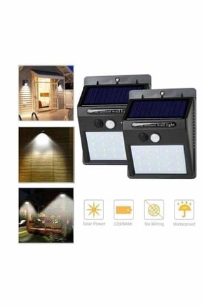 Solar Sensörlü Duvar Lambası Bahçe Lamba  Led Işık