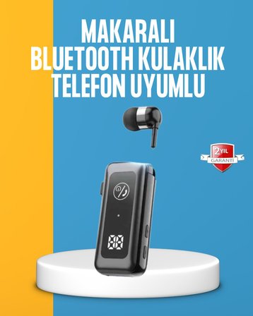 Dijital Ekranlı ve Hızlı Şarjlı Bluetooth . Makaralı Kulaklık