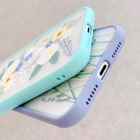 iPhone  Pro .inç Kamera Korumalı Çiçek Desenli Silikon Kılıf-()