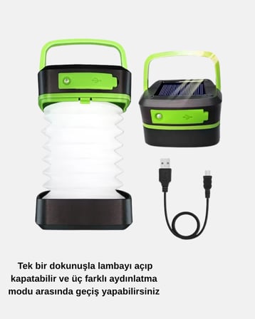 Taşınabilir Şarjlı LED Lamba – Dokunmatik Kontrol Üç Kademeli Işık ve Uzun Ömürlü Pil Performansı