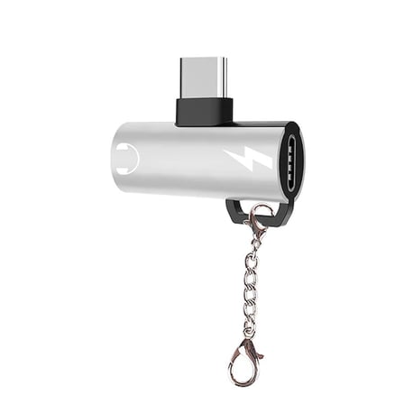 Anahtarlık Dual Usb Type C Şarj Dönüştürücü Başlık Adaptör-()