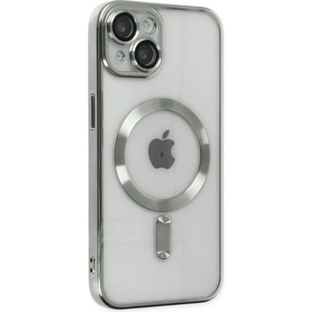 ALLY iPhone 14 6.1inç Renkli Kenar Lazer Çerçeveli Magsafe Uyumlu Silikon Kılıf-(5775)