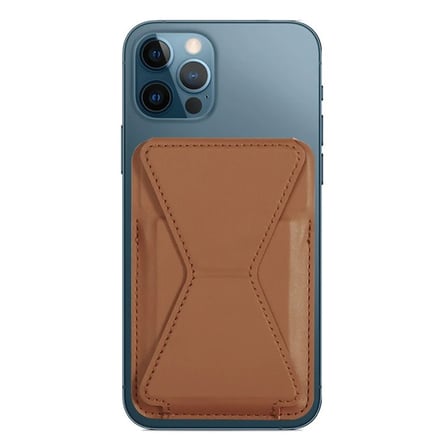 ALLY İPhone 15-14- 13-12'ler İçin Standlı Deri Cüzdan Magsafe Kartlık Cüzdan Kılıf-(5775)