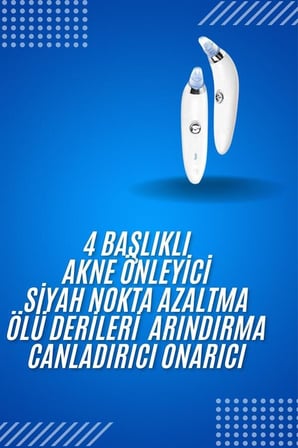 4 Başlıklı Pilli Vakumlu Siyah Nokta Temizleyici Akne Ve Sivilce Önleyici