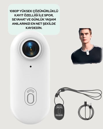Geniş Açı Lensli WiFi Spor ve Vlog Kamerası