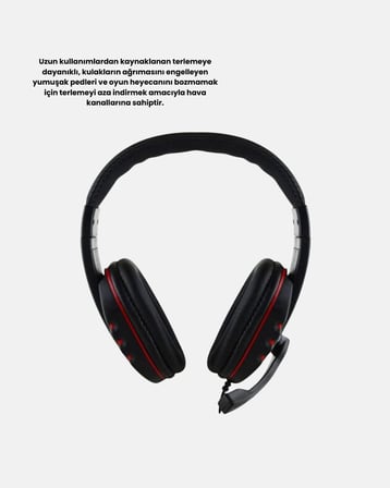 Rahat ve Dayanıklı Mikrofonlu Oyun Kulaklığı – Stereo Ses Ayarlanabilir Kafa Bandı