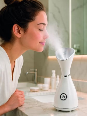 Nano İyonik Buhar Cihazı Tek Tuşla Kullanım Yüz Bakım Makinesi