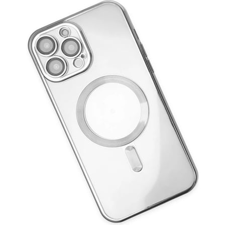ALLY iPhone 12 Pro 6.1inç Renkli Kenar Lazer Çerçeveli Magsafe Uyumlu Silikon Kılıf-(5775)