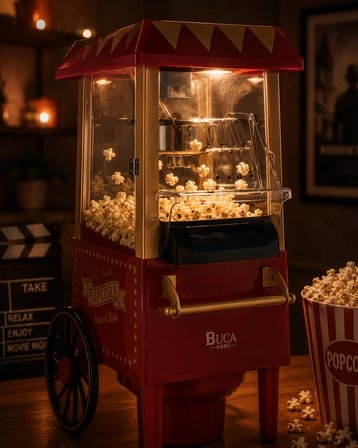 Yağsız Mısır Patlatma Makinesi Sıcak Hava Popcorn Makinesi Nostaljik Tasarım