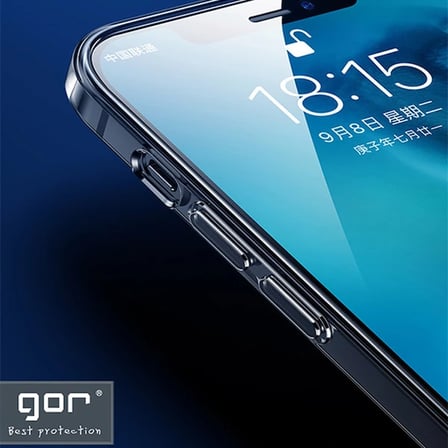 GOR İPhone  Pro . inch Kılıf Kamera Korumalı Şeffaf Silikon Kılıf-()