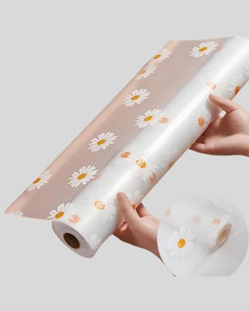 Metre Papatya Desenli Yapışmaz Kaydırmaz Çekmece Örtüsü
