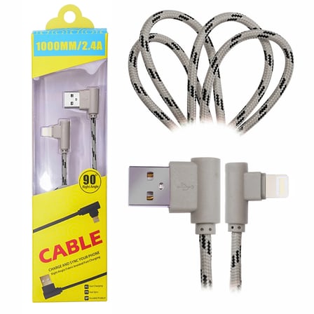 Ally İphone Lightning  Eğik Başlı Halat Usb Kablo metre-()