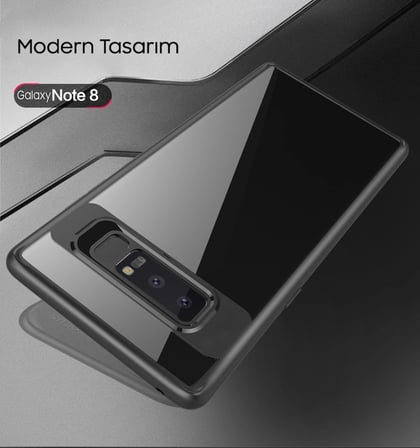 Ally Galaxy Note 8 Darbeya Dayanıklı Şeffaf Silikon Kılıf-(5775)