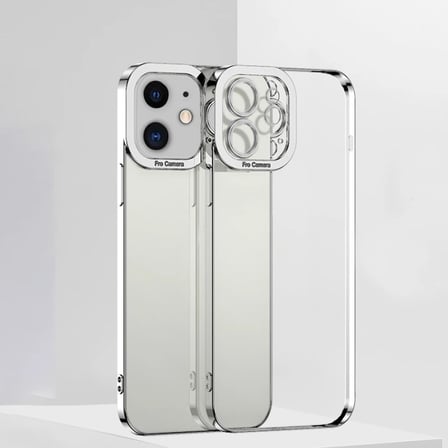 ALLY Fashion Series iPhone 12 6.1inç Kılıf Renkli Kenar Lazer Çerçeveli Silikon Kılıf-(5775)
