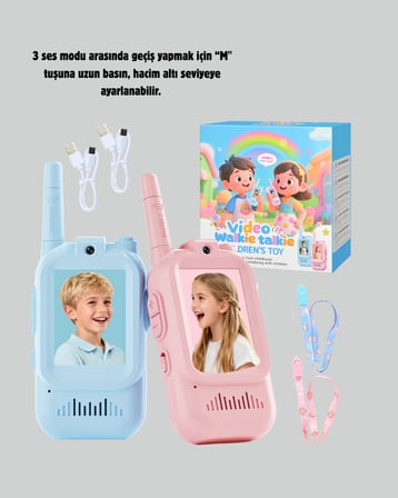 3–12 Yaş Çocuklara Uygun Görüntülü Walkie Talkie Seti