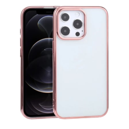 iPhone  Pro .inç Lazer Kaplama Renkli Kenar Şeffaf Kılıf-()