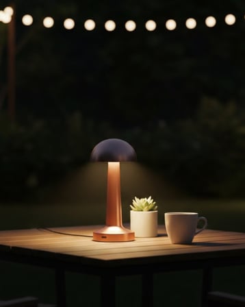 Modern Bronz Masa Lambası  Renk LED Dokunmatik Şarjlı Model