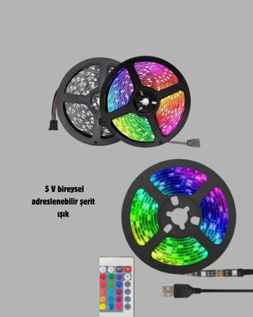 RGB Smart Şerit LED – TV Arkası ve Dekoratif Alanlar İçin Işık Şeridi