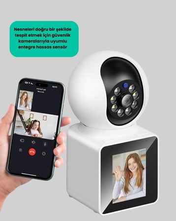 WiFi İç Mekan Kamera 2K Gece Görüşlü Çift Yönlü Görüntü Konuşma Destekli