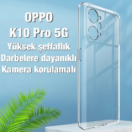Ally OPPO K Pro G Kılıf Kamera Korumalı Ultra İnce Şeffaf Silikon Kılıf-()