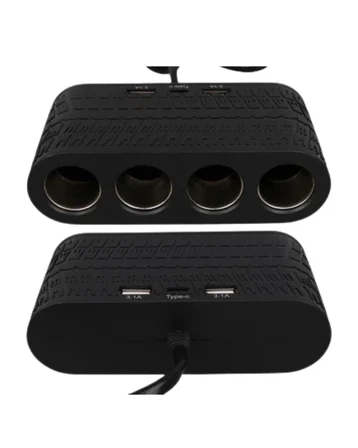 Araç İçi Güç Dağıtıcı 4 Çakmaklık 2 USB 1 Type C Şarj Ünitesi