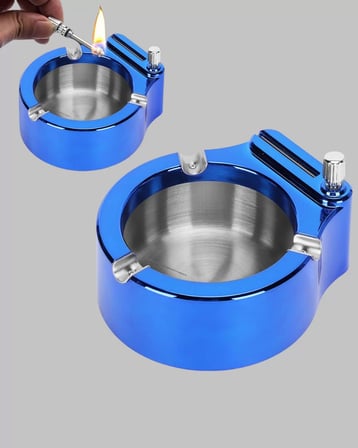 Masa Üstü Çakmaklı Küllük Paslanmaz Metal Gövde Yeni Nesil