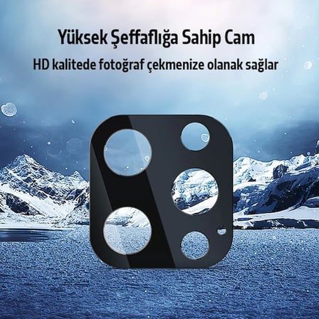 İPhone 12 Pro Max 2İN1 Full Glue Tempered Cam Ekran Koruyucu +Kamera Lens Set-(5775)