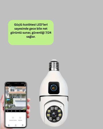 2’si 1 Arada Güvenlik Kamerası ve Sel Işığı – Kablosuz Akıllı Kamera Yeni Nesil